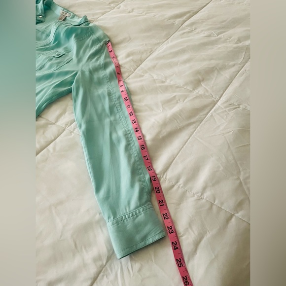 Y2K Cache Silk Blouse w/silver button detail Size - M - Picture 6 of 9